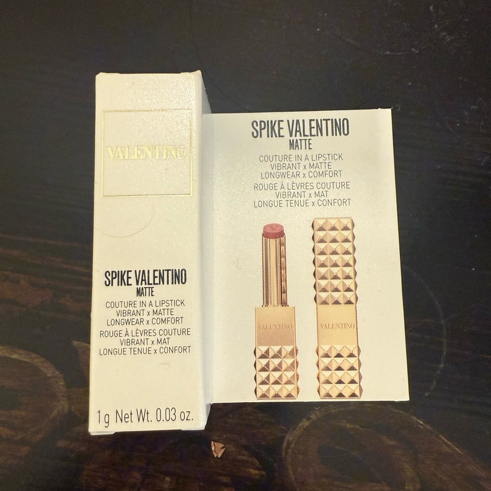 Valentino Spike Matte Lipstick in Gold Case